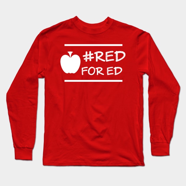 Red for Ed (chalky) Long Sleeve T-Shirt by haberdasher92